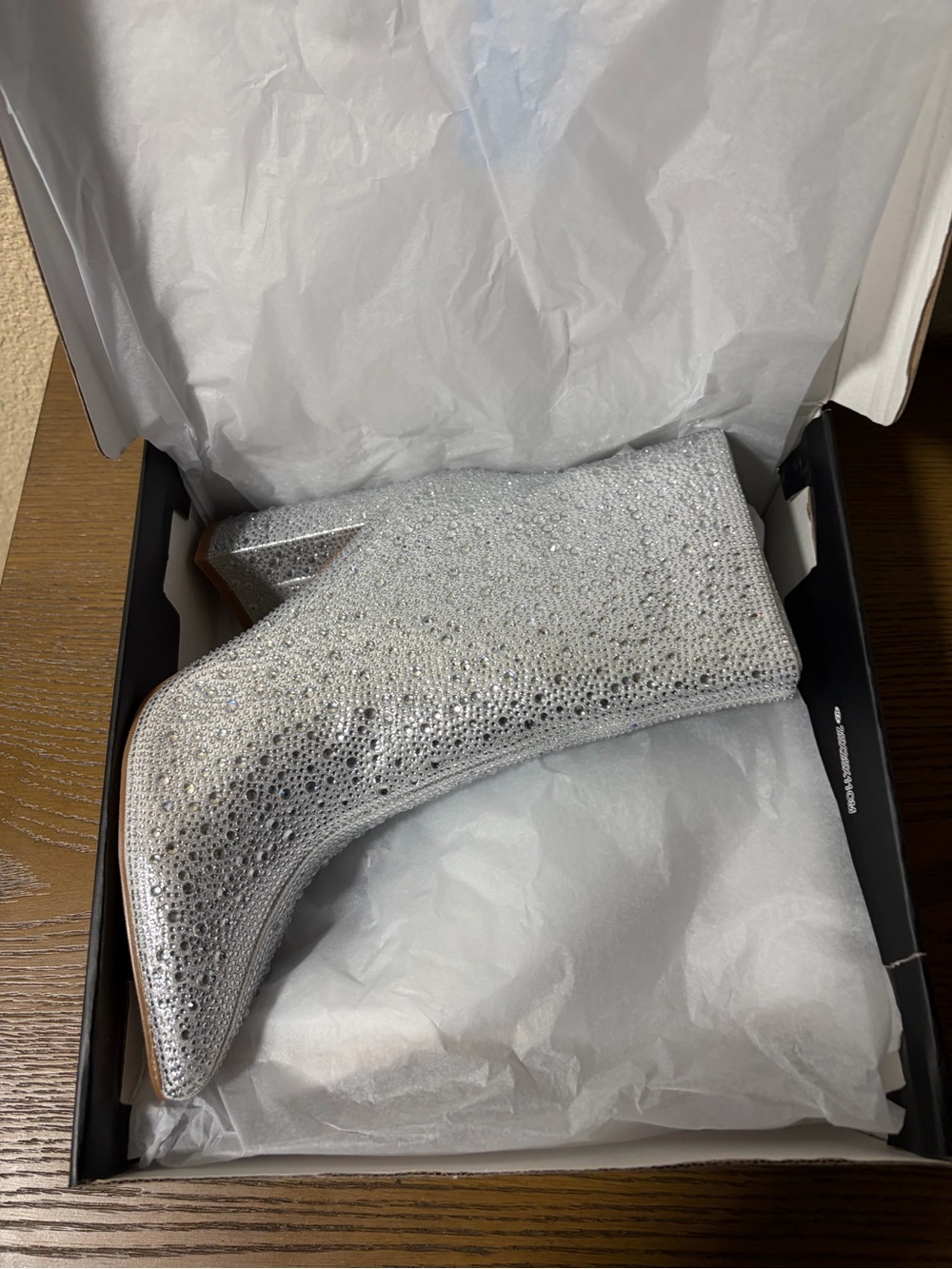 Windsor Silver Rhinestone Ankle Boots